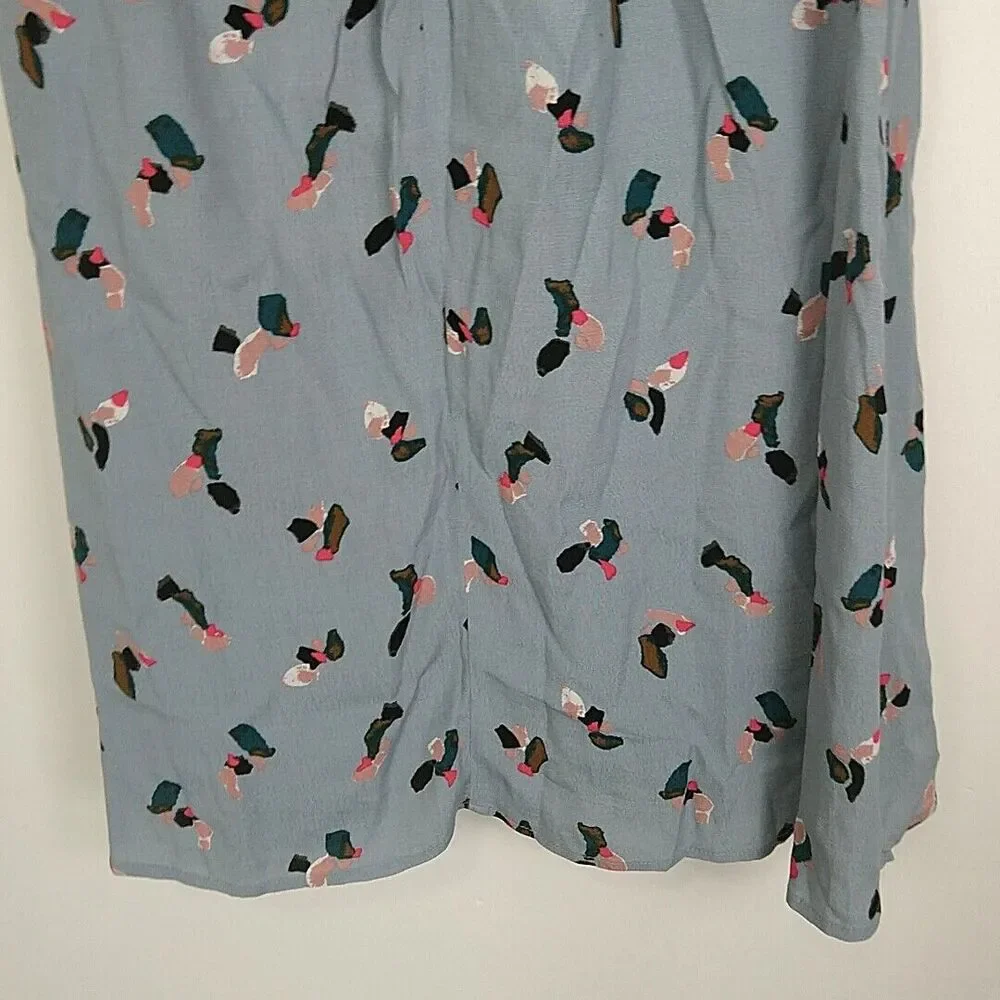 Mello‎ Day Womens sz XS Skirt Blue Printed Full Maxi Elastic Waist Pull On